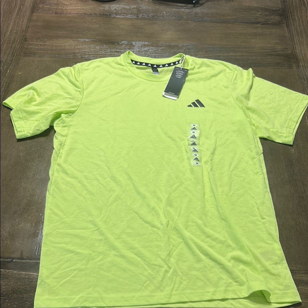 Adidas Green Short Sleeve Tee Performance Shirt